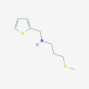 molecular formula C9H15NS2 B15274079 [3-(Methylsulfanyl)propyl](thiophen-2-ylmethyl)amine 