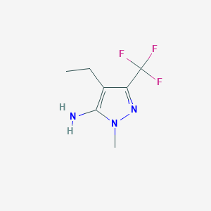 molecular formula C7H10F3N3 B15274127 4-Ethyl-1-methyl-3-(trifluoromethyl)-1H-pyrazol-5-amine 