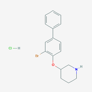 molecular formula C17H19BrClNO B1527413 3-溴[1,1'-联苯]-4-基 3-哌啶基醚盐酸盐 CAS No. 1220021-40-8