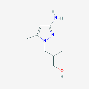 molecular formula C8H15N3O B15274163 3-(3-Amino-5-methyl-1H-pyrazol-1-yl)-2-methylpropan-1-ol 