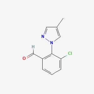 3-Chloro-2-(4-methyl-1H-pyrazol-1-yl)benzaldehyde