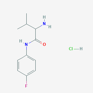 molecular formula C11H16ClFN2O B1527419 2-Amino-N-(4-fluorophenyl)-3-methylbutanamide hydrochloride CAS No. 1236255-23-4