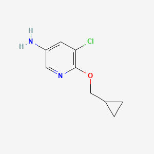 molecular formula C9H11ClN2O B15274190 5-Chloro-6-(cyclopropylmethoxy)pyridin-3-amine 