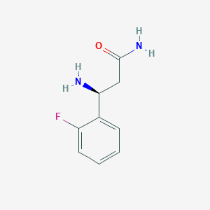 molecular formula C9H11FN2O B15274211 (3S)-3-amino-3-(2-fluorophenyl)propanamide 