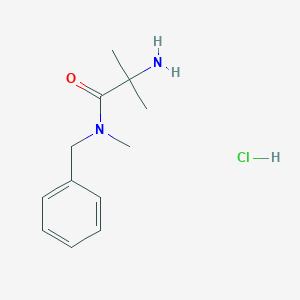 molecular formula C12H19ClN2O B1527423 2-Amino-N-benzyl-N,2-dimethylpropanamide hydrochloride CAS No. 1220034-93-4