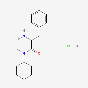 molecular formula C16H25ClN2O B1527424 2-Amino-N-cyclohexyl-N-methyl-3-phenylpropanamide hydrochloride CAS No. 1236258-25-5