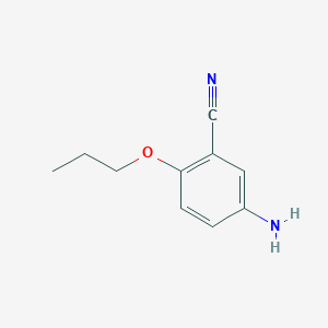 molecular formula C10H12N2O B15274258 5-Amino-2-propoxybenzonitrile 