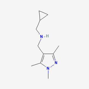 molecular formula C11H19N3 B15274289 (Cyclopropylmethyl)[(trimethyl-1H-pyrazol-4-yl)methyl]amine 