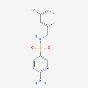 molecular formula C12H12BrN3O2S B1527437 6-氨基-N-[(3-溴苯基)甲基]吡啶-3-磺酰胺 CAS No. 1461604-45-4