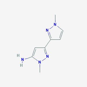 molecular formula C8H11N5 B15274377 1,1'-Dimethyl-1H,1'H-[3,3']bipyrazolyl-5-ylamine 