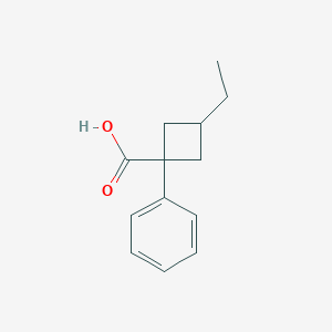 3-Ethyl-1-phenylcyclobutane-1-carboxylic acid