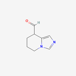 molecular formula C8H10N2O B15274544 5H,6H,7H,8H-Imidazo[1,5-a]pyridine-8-carbaldehyde 