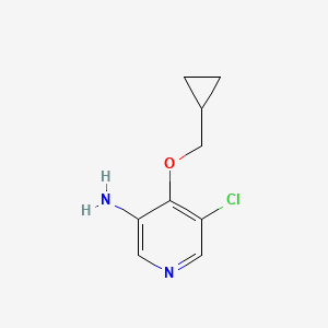 molecular formula C9H11ClN2O B15274561 5-Chloro-4-(cyclopropylmethoxy)pyridin-3-amine 