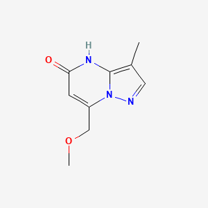 molecular formula C9H11N3O2 B15274564 7-(methoxymethyl)-3-methyl-4H,5H-pyrazolo[1,5-a]pyrimidin-5-one 