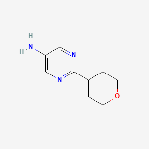 molecular formula C9H13N3O B1527460 2-(四氢-2H-吡喃-4-基)嘧啶-5-胺 CAS No. 1248691-42-0