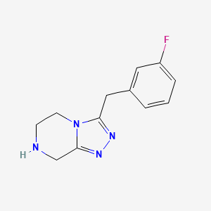molecular formula C12H13FN4 B1527462 3-[(3-fluorophenyl)methyl]-5H,6H,7H,8H-[1,2,4]triazolo[4,3-a]pyrazine CAS No. 1159553-28-2