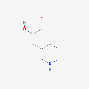 molecular formula C8H16FNO B15274641 1-Fluoro-3-(piperidin-3-yl)propan-2-ol 