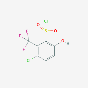 3-Chloro-6-hydroxy-2-(trifluoromethyl)benzene-1-sulfonyl chloride