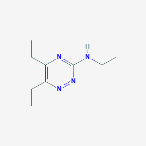 molecular formula C9H16N4 B15274650 N,5,6-Triethyl-1,2,4-triazin-3-amine 