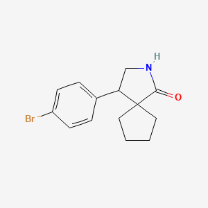 molecular formula C14H16BrNO B15274665 4-(4-Bromophenyl)-2-azaspiro[4.4]nonan-1-one 