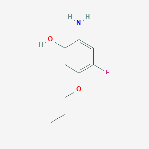 molecular formula C9H12FNO2 B15274672 2-Amino-4-fluoro-5-propoxyphenol 