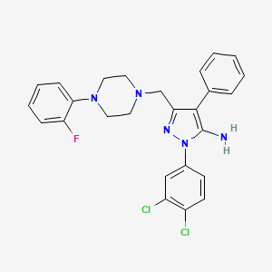 1-(3,4-Dichlorophenyl)-3-{[4-(2-fluorophenyl)piperazin-1-yl]methyl}-4-phenyl-1H-pyrazol-5-amine