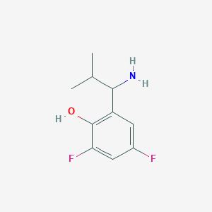 molecular formula C10H13F2NO B15274684 2-(1-Amino-2-methylpropyl)-4,6-difluorophenol 