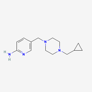 molecular formula C14H22N4 B1527469 5-{[4-(Cyclopropylmethyl)piperazin-1-yl]methyl}pyridin-2-amine CAS No. 1457516-30-1