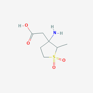 molecular formula C7H13NO4S B15274781 2-(3-Amino-2-methyl-1,1-dioxidotetrahydrothiophen-3-yl)acetic acid 