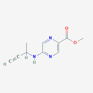 molecular formula C10H11N3O2 B15274826 Methyl 5-[(but-3-yn-2-yl)amino]pyrazine-2-carboxylate 