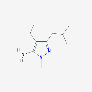 molecular formula C10H19N3 B15274854 4-ethyl-1-methyl-3-(2-methylpropyl)-1H-pyrazol-5-amine 