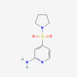 molecular formula C9H13N3O2S B1527492 4-(吡咯烷-1-磺酰基)吡啶-2-胺 CAS No. 1247138-05-1