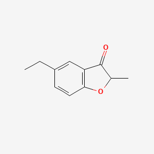 molecular formula C11H12O2 B15274984 5-Ethyl-2-methyl-2,3-dihydro-1-benzofuran-3-one 