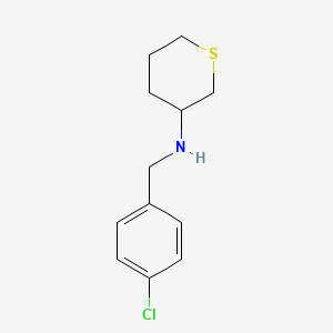 molecular formula C12H16ClNS B15274986 N-[(4-chlorophenyl)methyl]thian-3-amine 