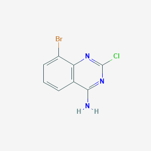 molecular formula C8H5BrClN3 B152750 8-溴-2-氯喹唑啉-4-胺 CAS No. 956100-62-2