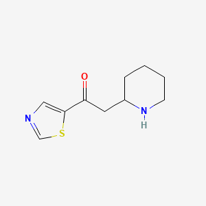 molecular formula C10H14N2OS B15275013 2-(Piperidin-2-yl)-1-(1,3-thiazol-5-yl)ethan-1-one 