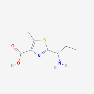 molecular formula C8H12N2O2S B15275056 2-(1-Aminopropyl)-5-methyl-1,3-thiazole-4-carboxylic acid 