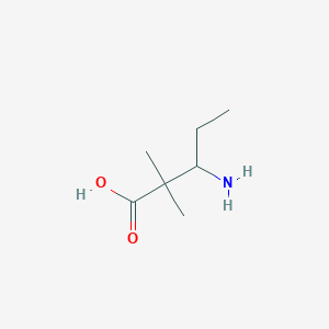 molecular formula C7H15NO2 B15275063 3-Amino-2,2-dimethylpentanoic acid 