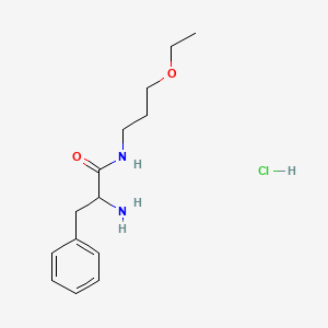 molecular formula C14H23ClN2O2 B1527509 2-氨基-N-(3-乙氧基丙基)-3-苯基丙酰胺盐酸盐 CAS No. 1236263-49-2