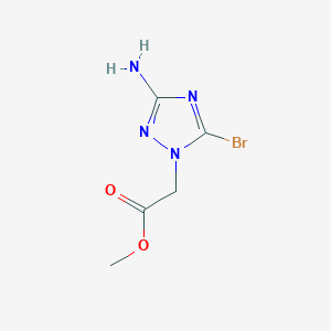 molecular formula C5H7BrN4O2 B15275093 Methyl 2-(3-amino-5-bromo-1H-1,2,4-triazol-1-yl)acetate 