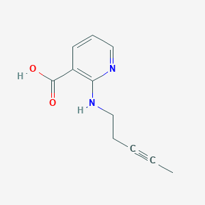 molecular formula C11H12N2O2 B15275100 2-[(Pent-3-yn-1-yl)amino]pyridine-3-carboxylic acid 