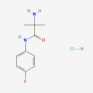 molecular formula C10H14ClFN2O B1527511 2-Amino-N-(4-fluorophenyl)-2-methylpropanamide hydrochloride CAS No. 1219976-76-7