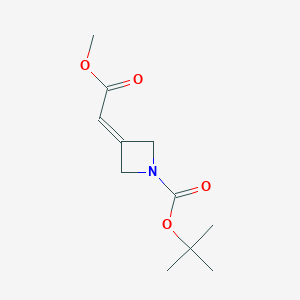 molecular formula C11H17NO4 B1527513 叔丁基 3-(2-甲氧基-2-氧代乙叉基)氮杂环丁烷-1-羧酸盐 CAS No. 1105662-87-0