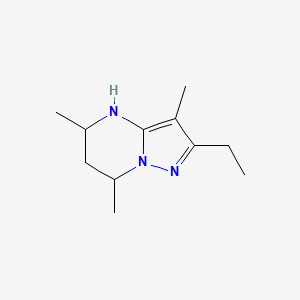 molecular formula C11H19N3 B15275144 2-Ethyl-3,5,7-trimethyl-4H,5H,6H,7H-pyrazolo[1,5-a]pyrimidine 