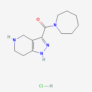 molecular formula C13H21ClN4O B1527516 1-Azepanyl(4,5,6,7-tetrahydro-1H-pyrazolo-[4,3-c]pyridin-3-yl)methanone hydrochloride CAS No. 1219982-46-3