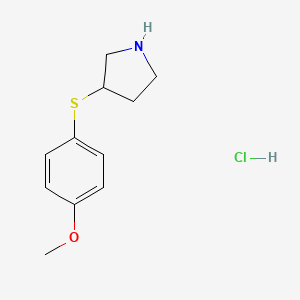 molecular formula C11H16ClNOS B15275166 3-[(4-Methoxyphenyl)sulfanyl]pyrrolidine hydrochloride 