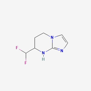 molecular formula C7H9F2N3 B15275172 7-(Difluoromethyl)-5H,6H,7H,8H-imidazo[1,2-a]pyrimidine 