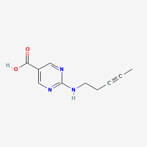 molecular formula C10H11N3O2 B15275185 2-[(Pent-3-yn-1-yl)amino]pyrimidine-5-carboxylic acid 