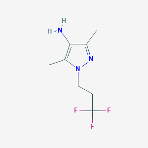 molecular formula C8H12F3N3 B15275232 3,5-dimethyl-1-(3,3,3-trifluoropropyl)-1H-pyrazol-4-amine 