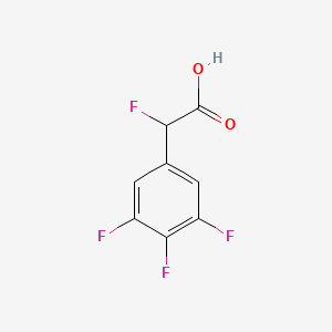 molecular formula C8H4F4O2 B15275233 2-Fluoro-2-(3,4,5-trifluorophenyl)acetic acid 